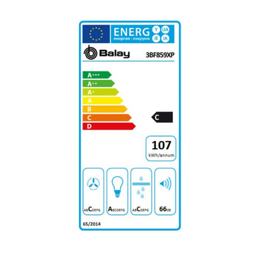 Kuhinjska napa Balay 3BF859XP 86 cm 790 m3/h 66 dB 277W Srebrna Jeklo