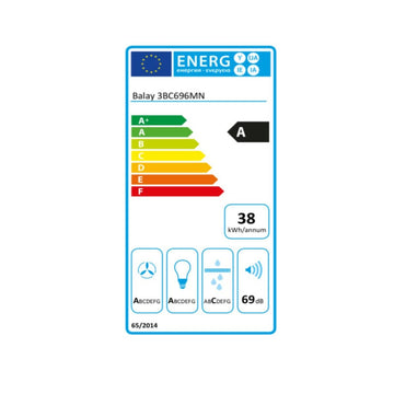 Konventioneller Rauchfang Balay 3BC696MN 90 cm 600 m3/h 69 dB 220 W Schwarz