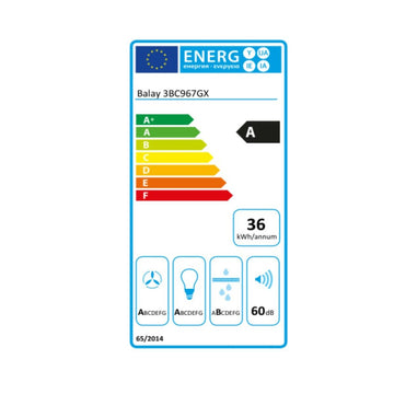 Hotte standard Balay 3BC967GX 60 cm 671 m3/h 140W A Acier