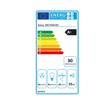 Hotte standard Balay 3BC998HBC 90 cm 843 m3/h 160W A+ Acier