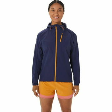 Women's Sports Jacket Asics Fujitrail WaterProof Dark blue