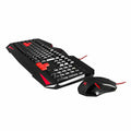 Tastatur mit Maus Tacens MCP1 Schwarz Rot Schwarzweiß Qwerty Spanisch