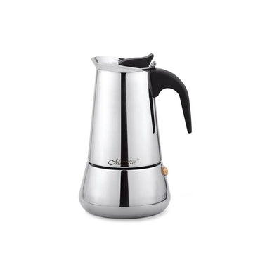 Italienische Kaffeemaschine Feel Maestro MR-1660-6 Schwarz Silberfarben Edelstahl 18/10 300 ml 6 Tassen