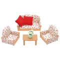 Dolls House Accessories Sylvanian Families Sofa + 2 Armchairs + Table
