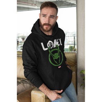 Unisex Hoodie Marvel Distressed Logo Black