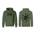 Sweat à capuche unisex The Legend of Zelda Logo and Shield Vert