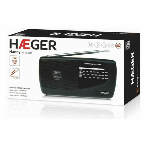 Radio AM/FM Haeger PR-TRI.002A Noir