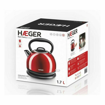 Bouilloire et Théière Haeger EK-22R.021A Rouge Acier inoxydable 2200 W 1,7 L