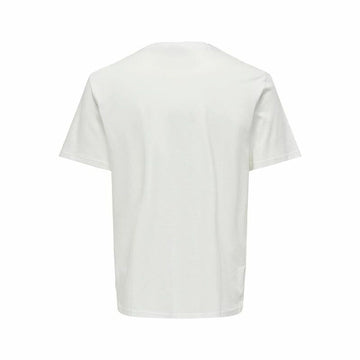 Men’s Short Sleeve T-Shirt Only & Sons Onskolton Reg Beach White