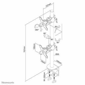 TV Mount Neomounts FPMA-D700DV 10-27" 27" 10" 6 Kg