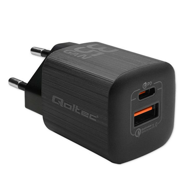 Wall Charger Qoltec 50764 Black 35 W