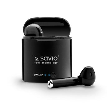 In-ear Bluetooth Slušalke Savio TWS-02 Črna Grafit