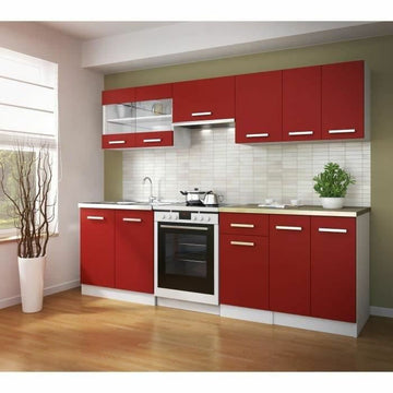 Kücheneinheit Rot PVC Kristall Kunststoff Melamine 80 x 31 x 55 cm