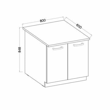 Meuble d'Appoint PVC Chêne Plastique 80 x 52 x 82 cm