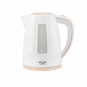 Water Kettle and Electric Teakettle Adler AD 1264 White Hazelnut Stainless steel Plastic 2200 W 1,7 L