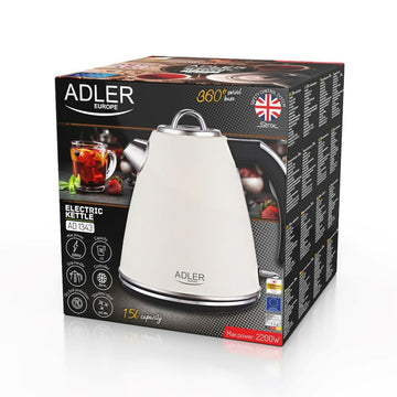 Bouilloire Adler AD 1343 creme Beige Acier inoxydable 2200 W 1850 W 1,5 L