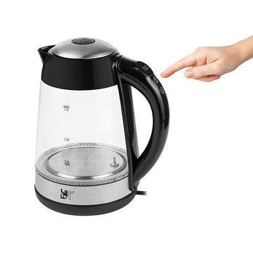 Kettle Lafe CEG015 Black Transparent Silver Glass Plastic 2200 W 1,7 L