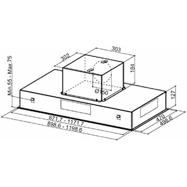 Conventional Hood Mepamsa CIELO 90 IX Steel