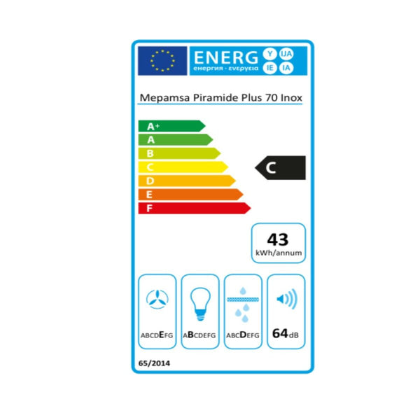 Conventional Hood Mepamsa Piramide Plus 70 X 70 cm 290 m³/h C