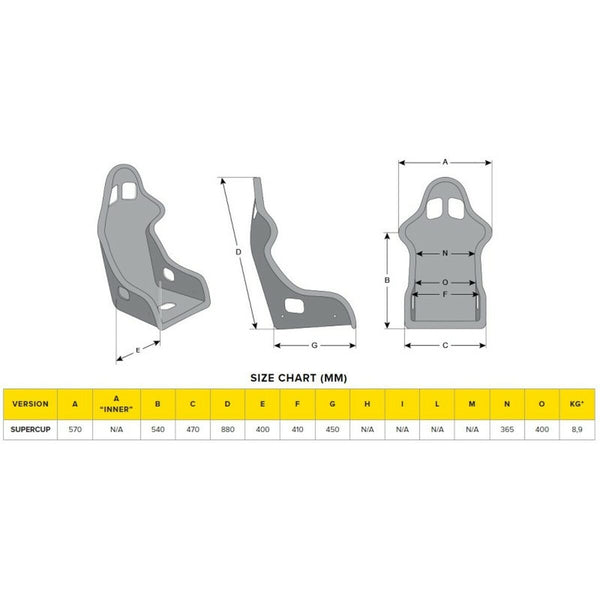 Rennsport-Sitz Momo Super Cup Vorderseite Schwarz