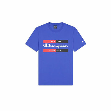 Men’s Short Sleeve T-Shirt Champion Crewneck Blue