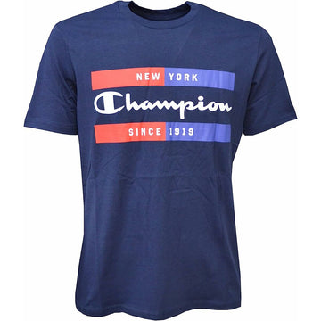 Men’s Short Sleeve T-Shirt Champion Crewneck Blue