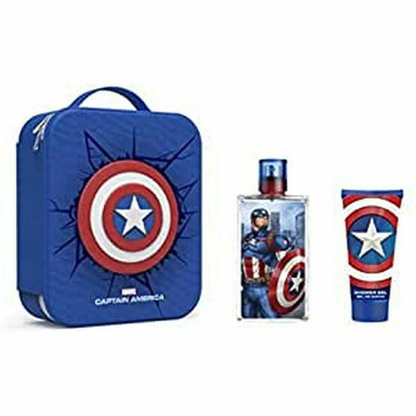 Otroški parfumski set Cartoon Capitan America Neceser Lote Captain America 3 Kosi 2 Kosi