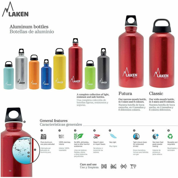 Bouteille d'eau Laken Futura Rouge (0,6 L)