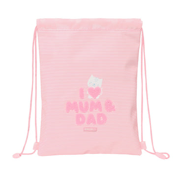 Backpack with Strings Safta Love Pink 26 x 34 x 1 cm