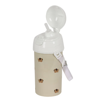 Bouteille avec Couvercle et Paille Safta Puppy Beige PVC 500 ml