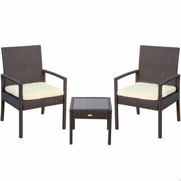 Table Set with 2 Armchairs Aktive 54,5 x 56 x 79 cm