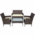 Garden furniture Aktive Rattan Black 4 Pieces