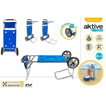 Chariot Multi-usages Aktive Barre extensible 30 Kg Bleu