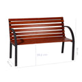 Banc 120 x 62 x 82 cm Bois Acier Noyer Jardin