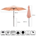 Parasol Monty Beige Aluminium 300 cm