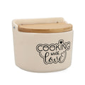 Salière avec couvercle Quid Cooking with Love Rond Céramique Blanc 14 x 12 cm