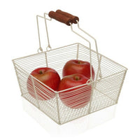 Fruit Bowl Versa White Metal Wood Steel (22,5 x 10 x 22,5 cm)