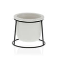 Plant pot Versa White Metal Ceramic Plastic Circular Minimalist 10,5 x 11,5 x 10,5 cm