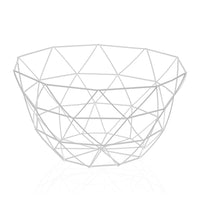 Fruit Bowl Versa White Steel Iron (27 x 13 x 27 cm)