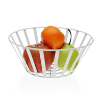 Fruit Bowl Versa White Steel (25 x 10 x 25 cm)