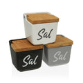 Salt Shaker with Lid Versa Ceramic Dolomite 9 x 8 x 9 cm