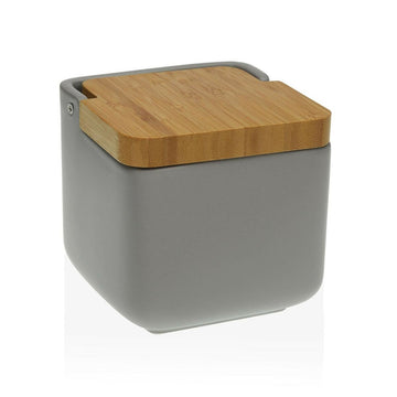 Salt Shaker with Lid Versa Grey Bamboo Dolomite (11,7 x 11 x 11,7 cm)