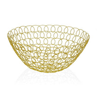 Fruit Bowl Versa Eris Mustard Metal Steel (28 x 12 x 28 cm)