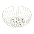 Wire Basket Versa Sansa White Metal Steel MDF Wood 28 x 11 x 28 cm Flowers