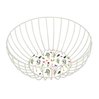 Panier en tige de métal Versa Sansa Blanc Métal Acier Bois MDF 28 x 11 x 28 cm Fleurs