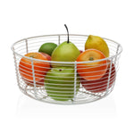 Fruit Bowl Versa White Metal Ceramic Steel 26 x 11 x 26 cm