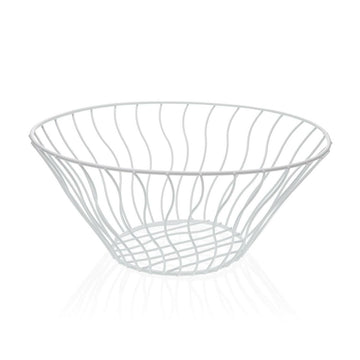 Fruit Bowl Versa White Metal Ceramic Steel 28 x 11,5 x 28 cm