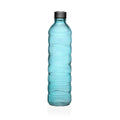 Bottle Versa 1,22 L Blue Glass Aluminium 8,5 x 33,2 x 8,5 cm