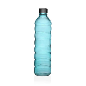 Bottle Versa 1,22 L Blue Glass Aluminium 8,5 x 33,2 x 8,5 cm