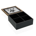 Boîte pour infusions Versa Noir Métal Bois MDF 16,5 x 16,5 x 6,5 cm